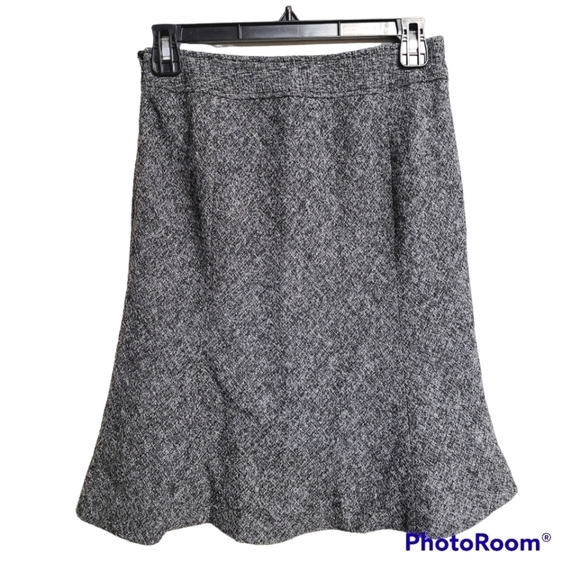 Ann Taylor Black And White Tweed A Line Skirt - Picture 1 of 8